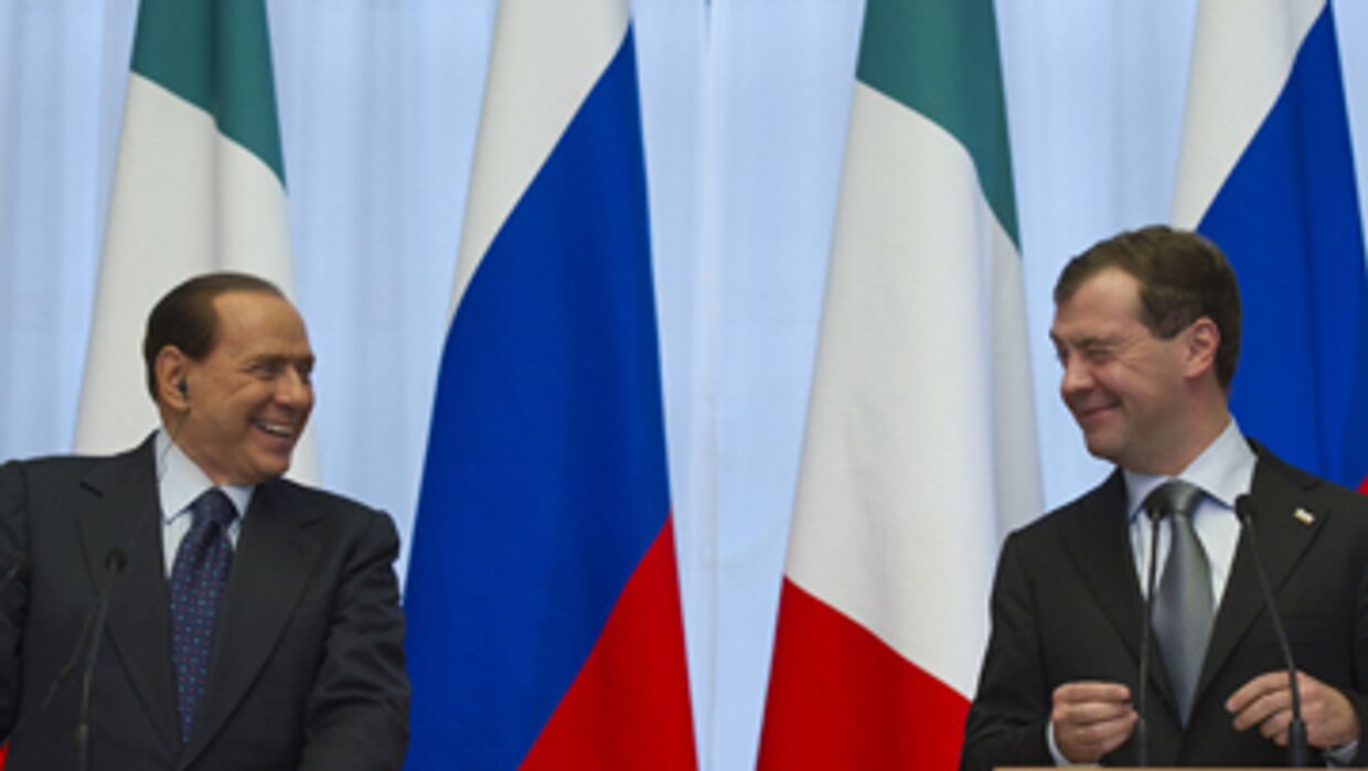 Приезд Медведева на открытие года Италия-Россия