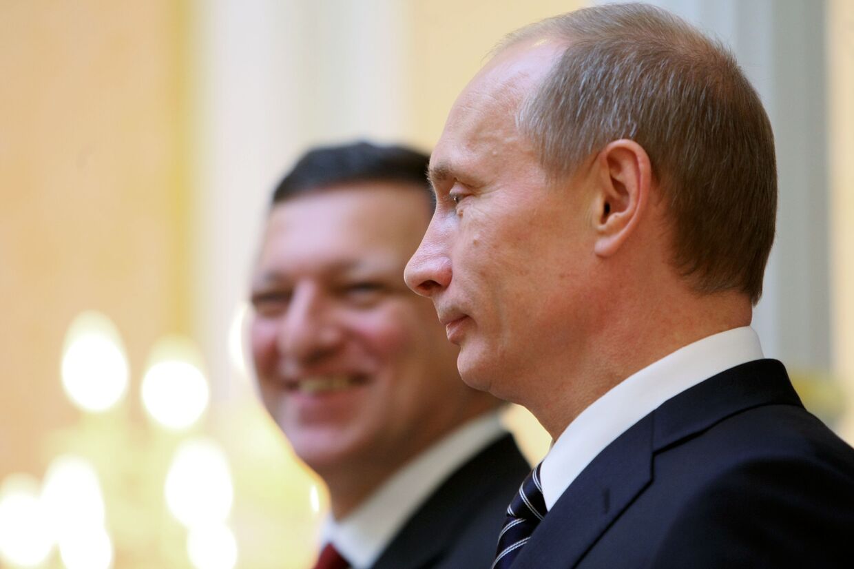 Пресс-конференция премьер-министра РФ Владимира Путина и Жозе Мануэла Баррозу