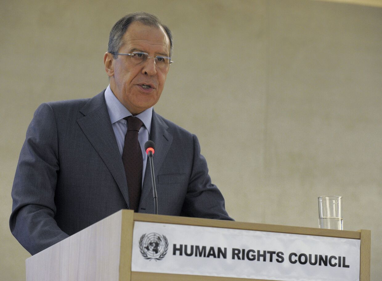 Глава МИД РФ Сергей Лавров принимает участие в сессии Совета ООН по правам человека в Женеве