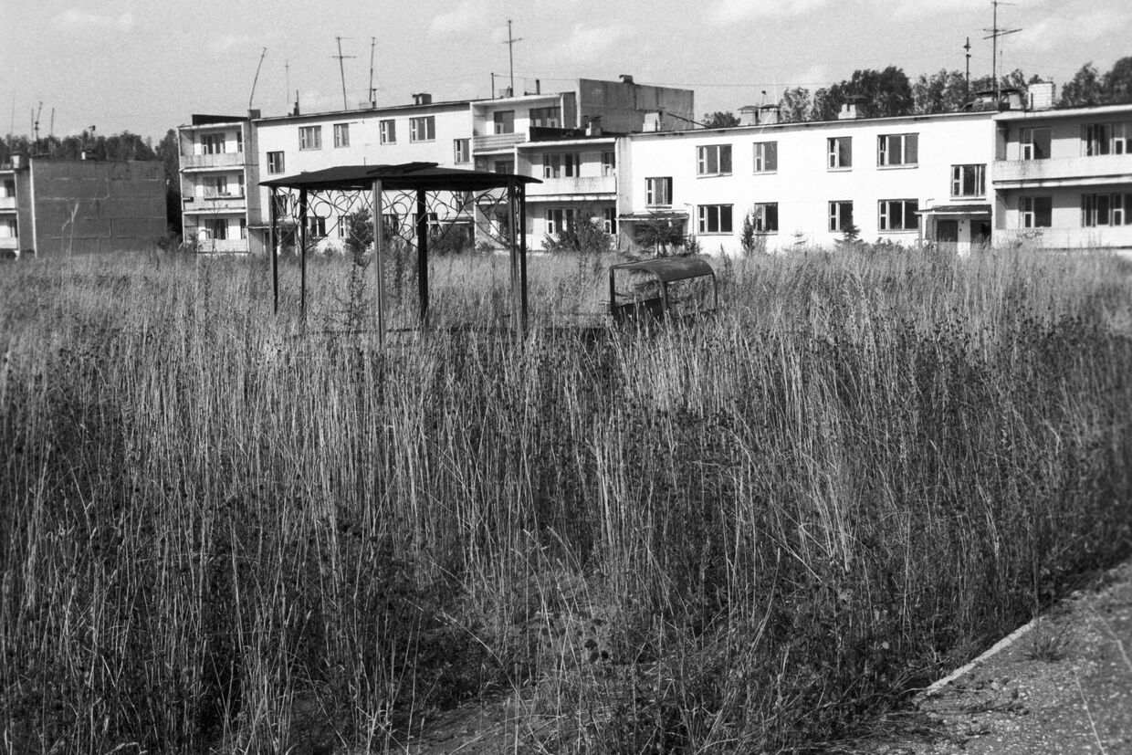 Поселок Брагинский, находящийся в 30-километровой зоне радиоактивного заражения после аварии на Чернобыльской АЭС