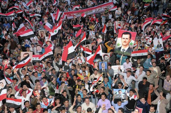 Сотни тысяч сторонников президента Сирии Башара Асада вышли 29 марта на улицы Дамаска