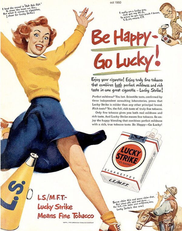 Реклама сигарет  50 годов