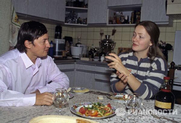 Экс-чемпион мира по шахматам Анатолий Карпов с женой Натальей