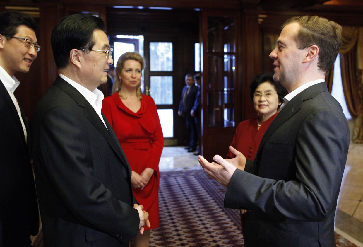 Президент РФ Д.Медведев принял председателя КНР Ху Цзиньтао в загородной резиденции