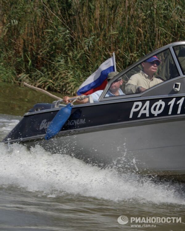 Премьер-министр РФ В.Путин в Астраханской области