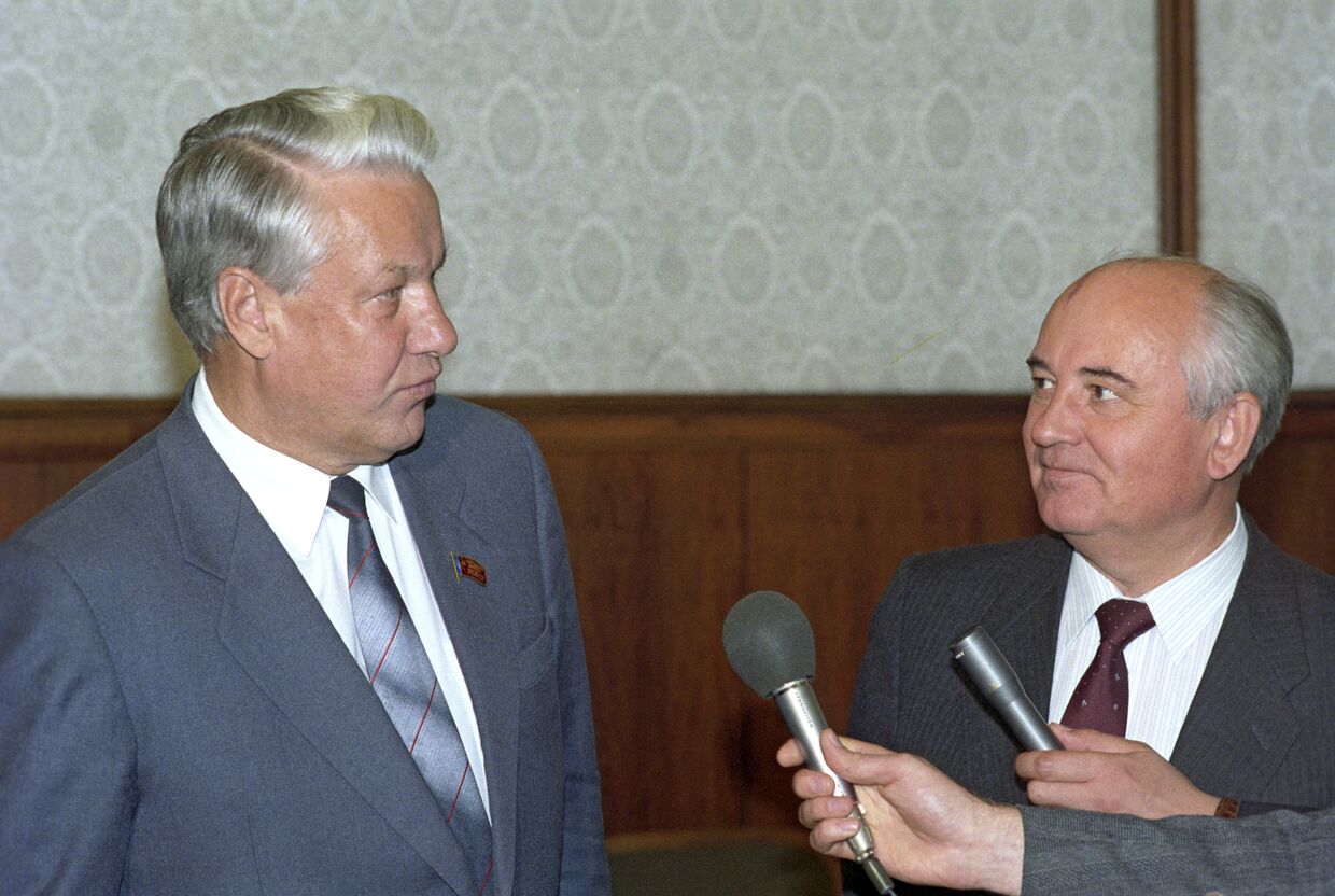На встрече Михаила Горбачева и Бориса Ельцина