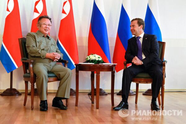 Президент РФ Д.Медведев встретился с лидером Северной Кореи Ким Чен Иром