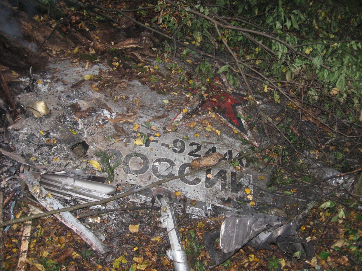 Место падения самолета МиГ-31 под Пермью