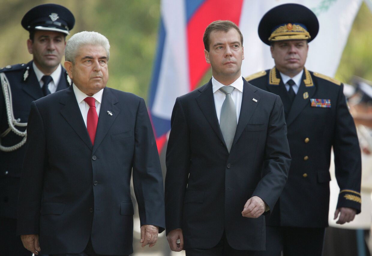 Официальная церемония встречи президента РФ Д.Медведева в Никосии