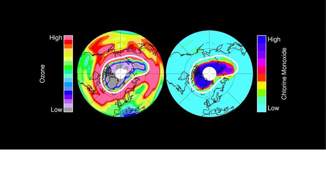 Озоновая дыра в Арктике зимой-весной 2010-11 года