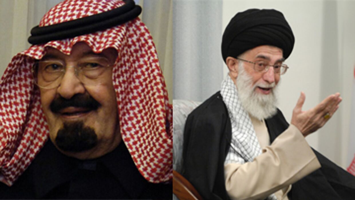 Король Саудовской Аравии и иранский аятолла Хаменеи