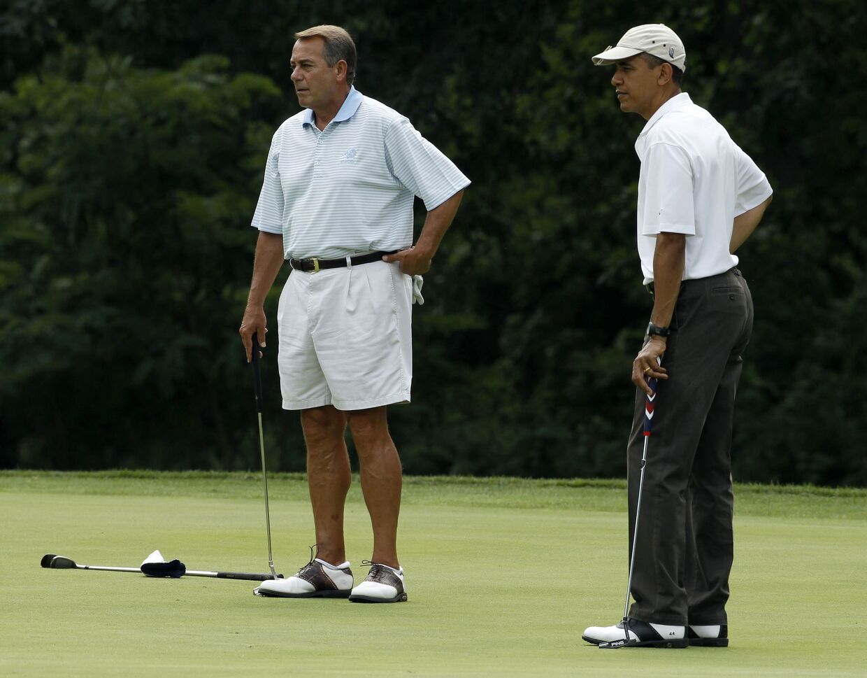 Президент США Барак Обама и спикер палаты представителей Джон Бонэр