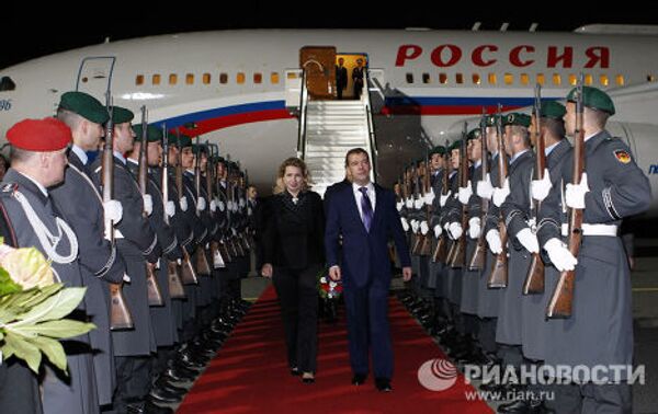Президент РФ Д.Медведев прибыл с двухдневным визитом в Германию