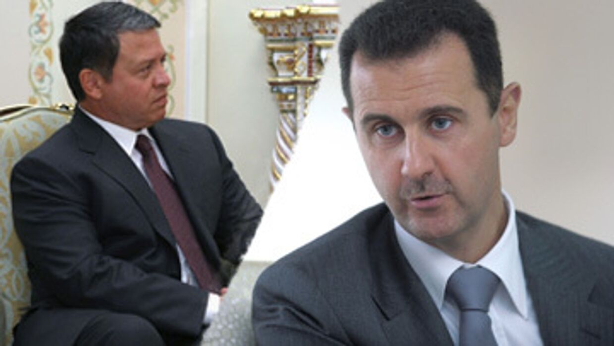 Король Иордании Абдалла и президент Сирии Башар Асад