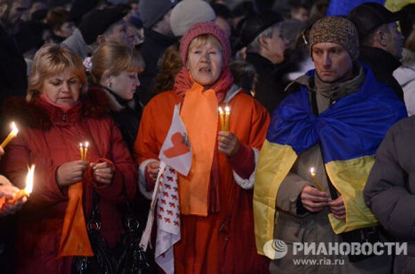 Митинг в честь 7-й годовщины оранжевой революции в Киеве