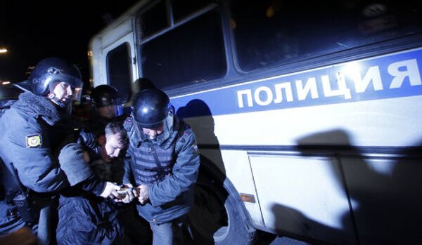 Задержание участников митинга на Триумфальной площади в Москве