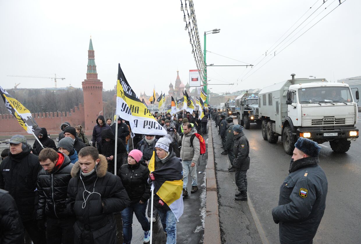Акция протеста на Площади Революции в Москве