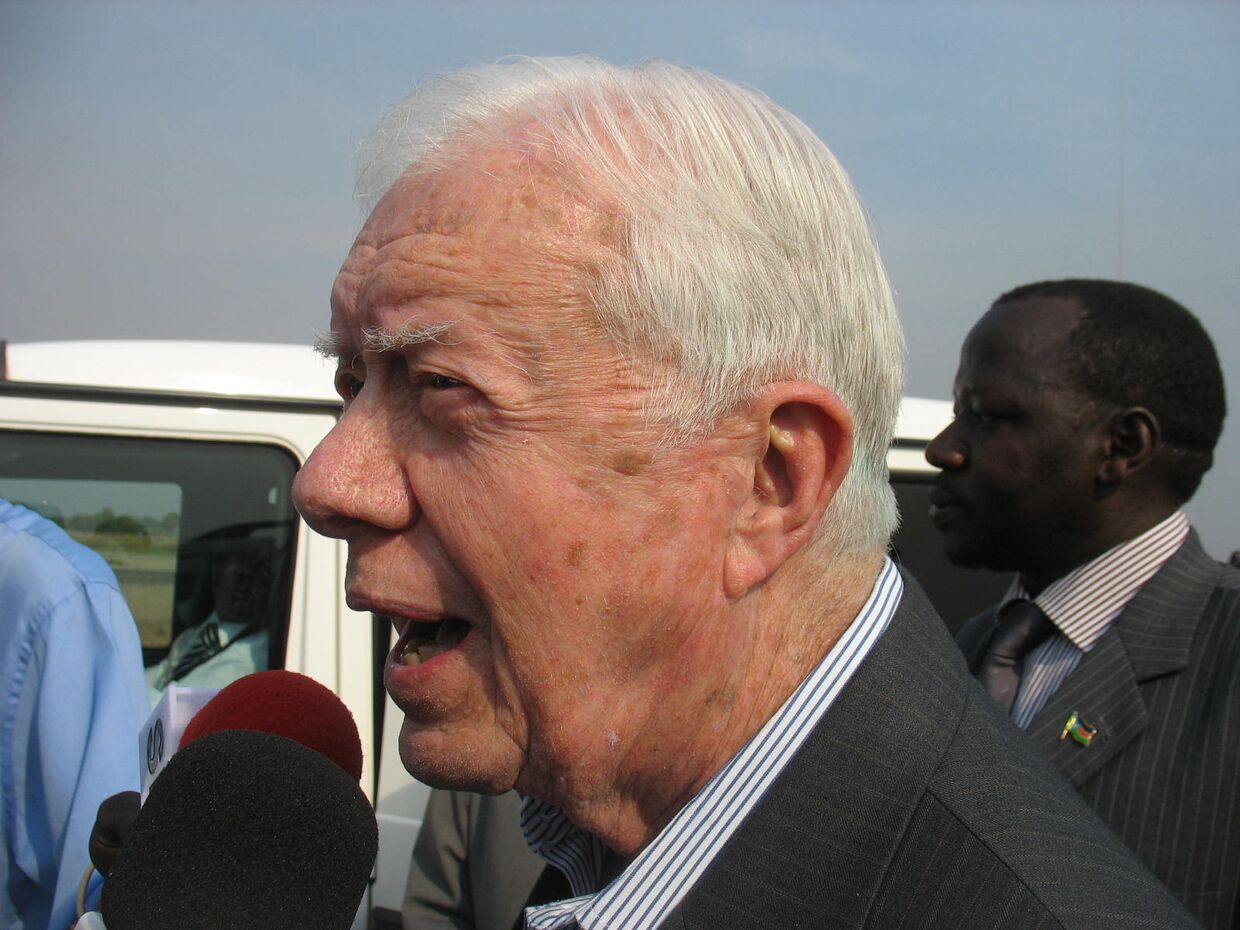 Экс-президент США, глава миссии международных наблюдателей на референдуме в Южном Судане Джимми Картер # Ключевые слова: Джимми Картер судан 