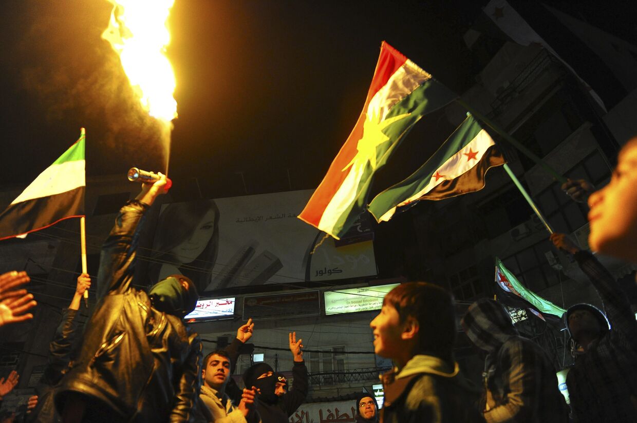 Демонстранты в Сирии
