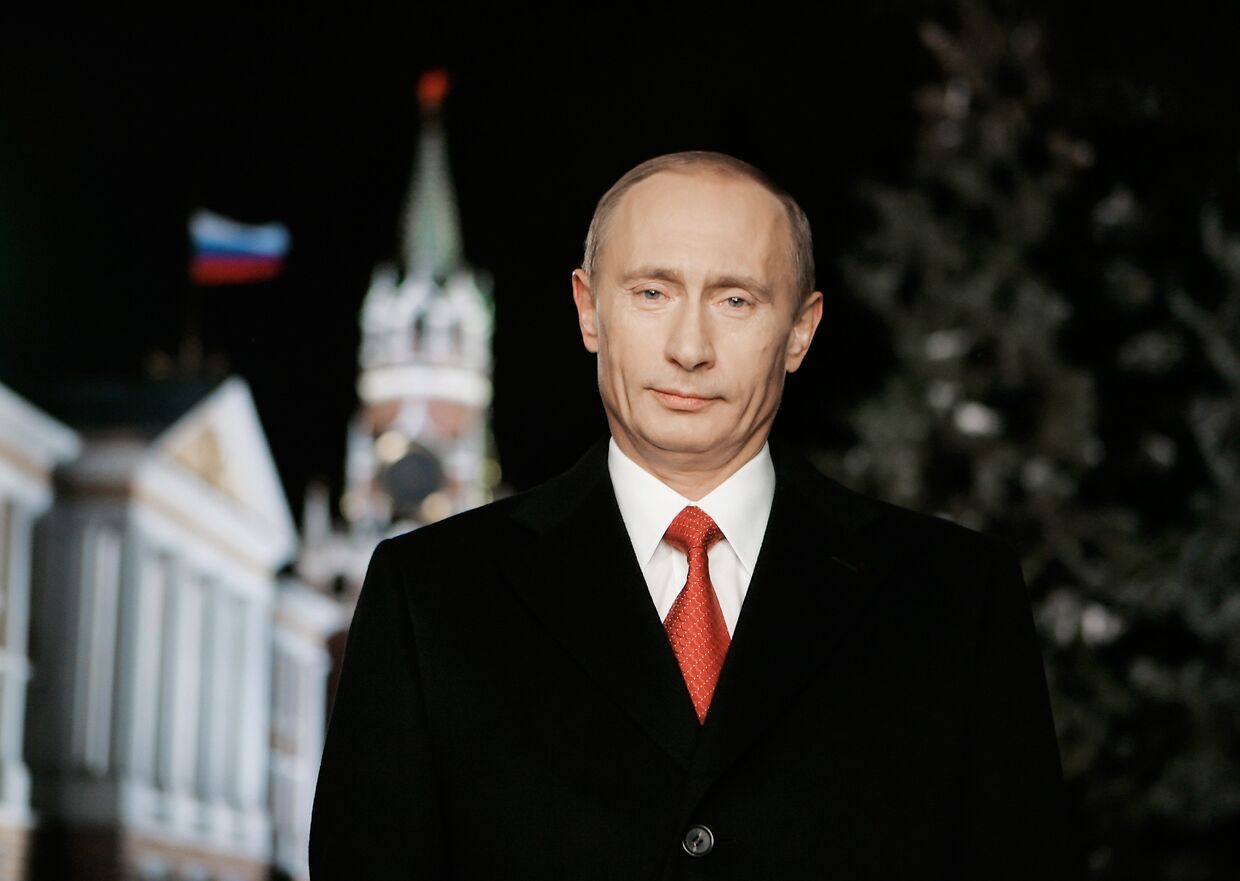 Президент РФ Владимир Путин во время новогоднего обращения к российскому народу.