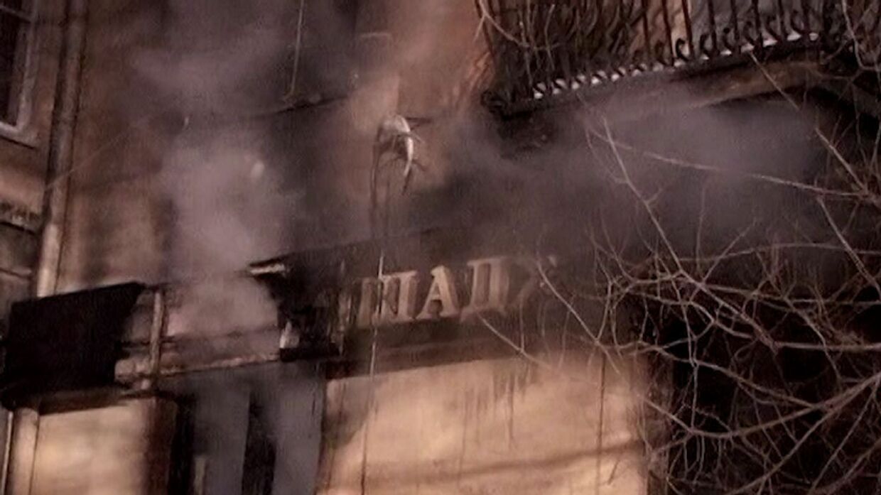 Пожар в кафе Белладжио в центре Волгограда. Видео с места ЧП