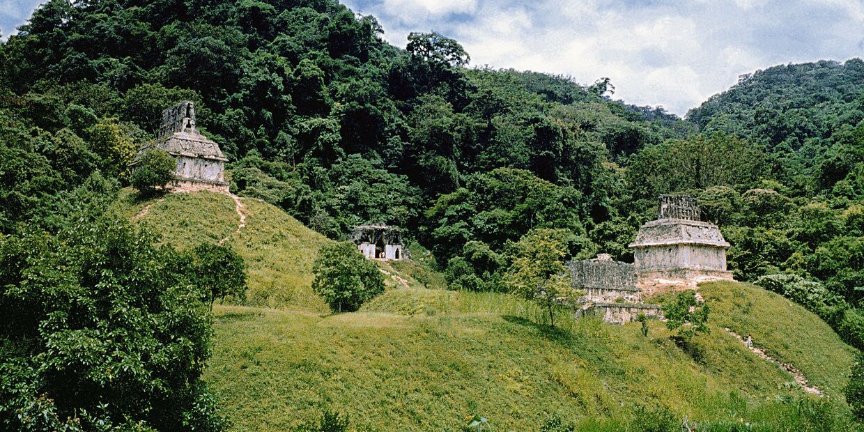 Остатки древнего города индейцев майя в Мексике