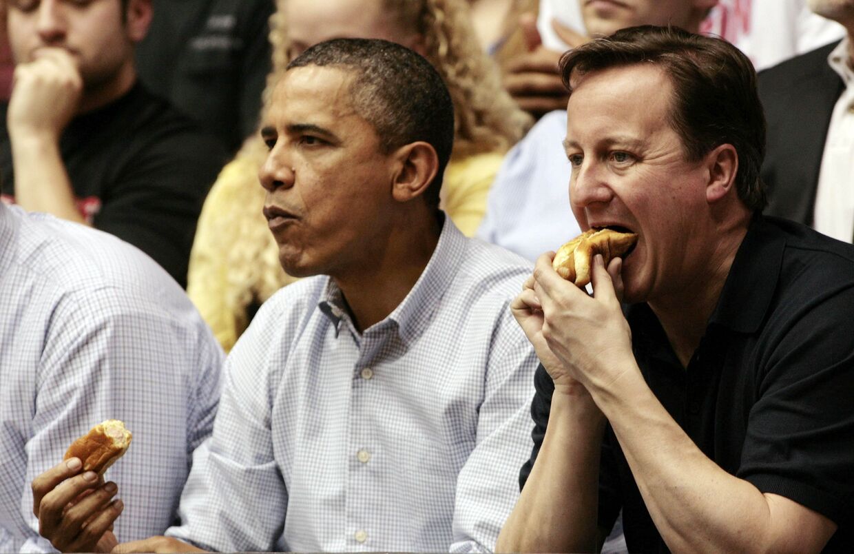 Обама и Кэмерон провели вечер в Огайо, на баскетбольном матче