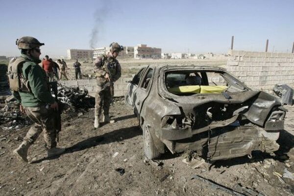 Последствия теракта в иракском городе Киркук
