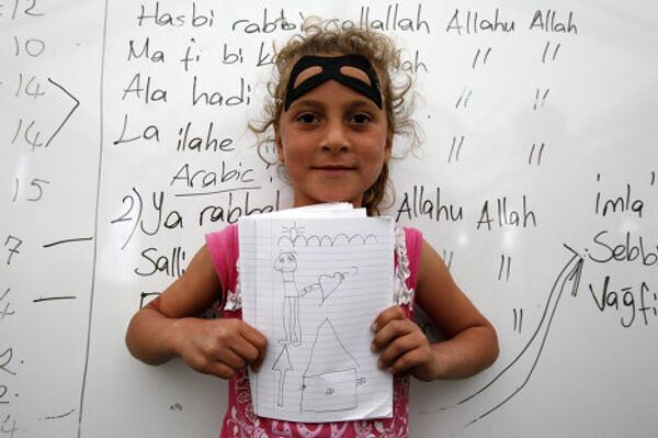 Сирийская девочка нарисовала дом своей мечты