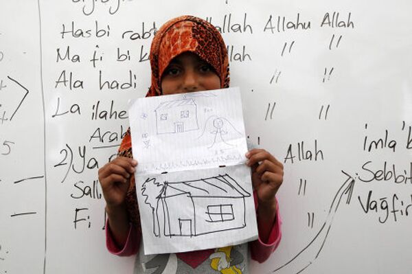 Сирийская девочка нарисовала дом своей мечты