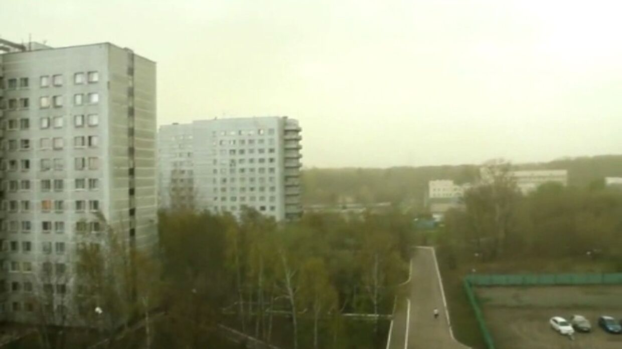 «Зеленые» облака над Москвой. Съемки природного явления