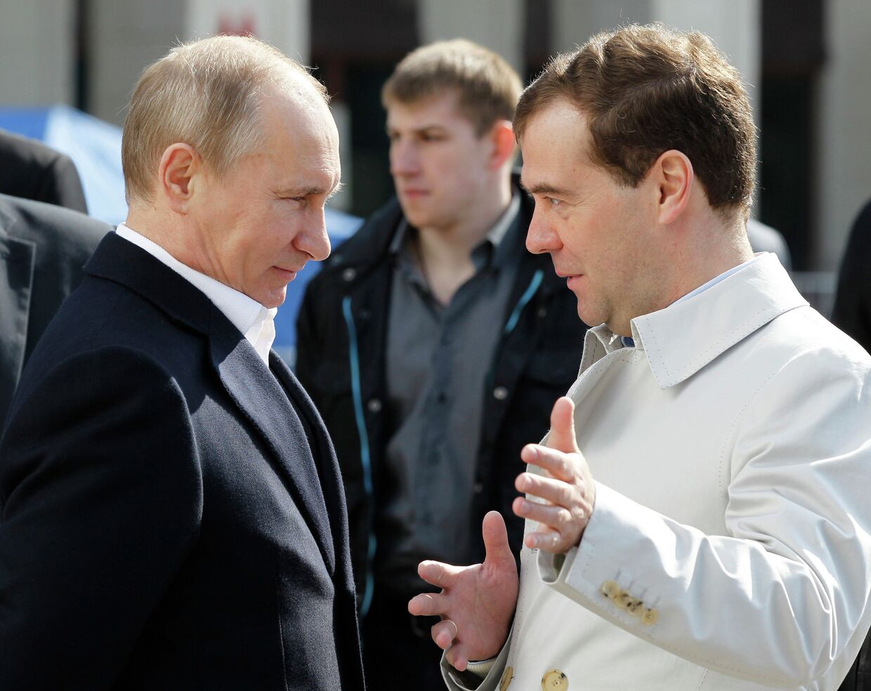 Президент РФ Д.Медведев и премьер-министр РФ В.Путин 
