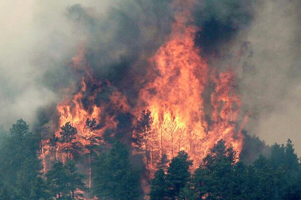 Природный пожар в Колорадо, США