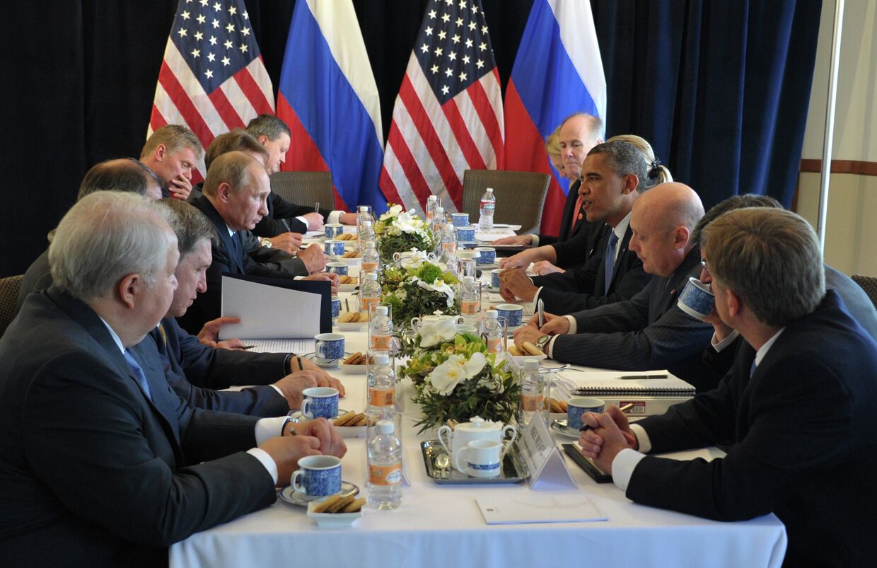 Президент РФ Владимир Путин встретился с президентом США Бараком Обамой