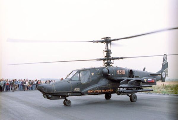 Российский боевой одноместный ударный вертолёт КА-50 «Чёрная акула»