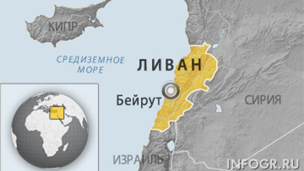 Подробная карта ливана на русском языке карта