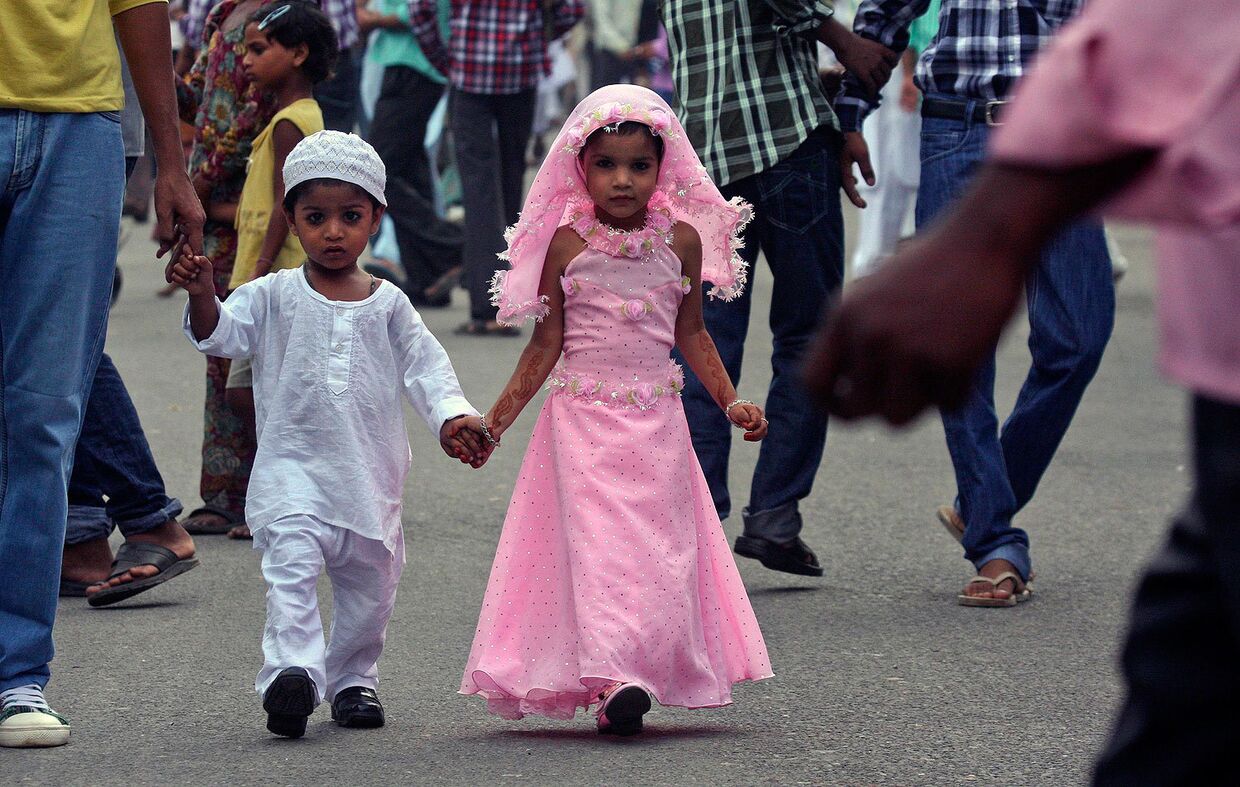 Празднование окончания Рамадана в Индии