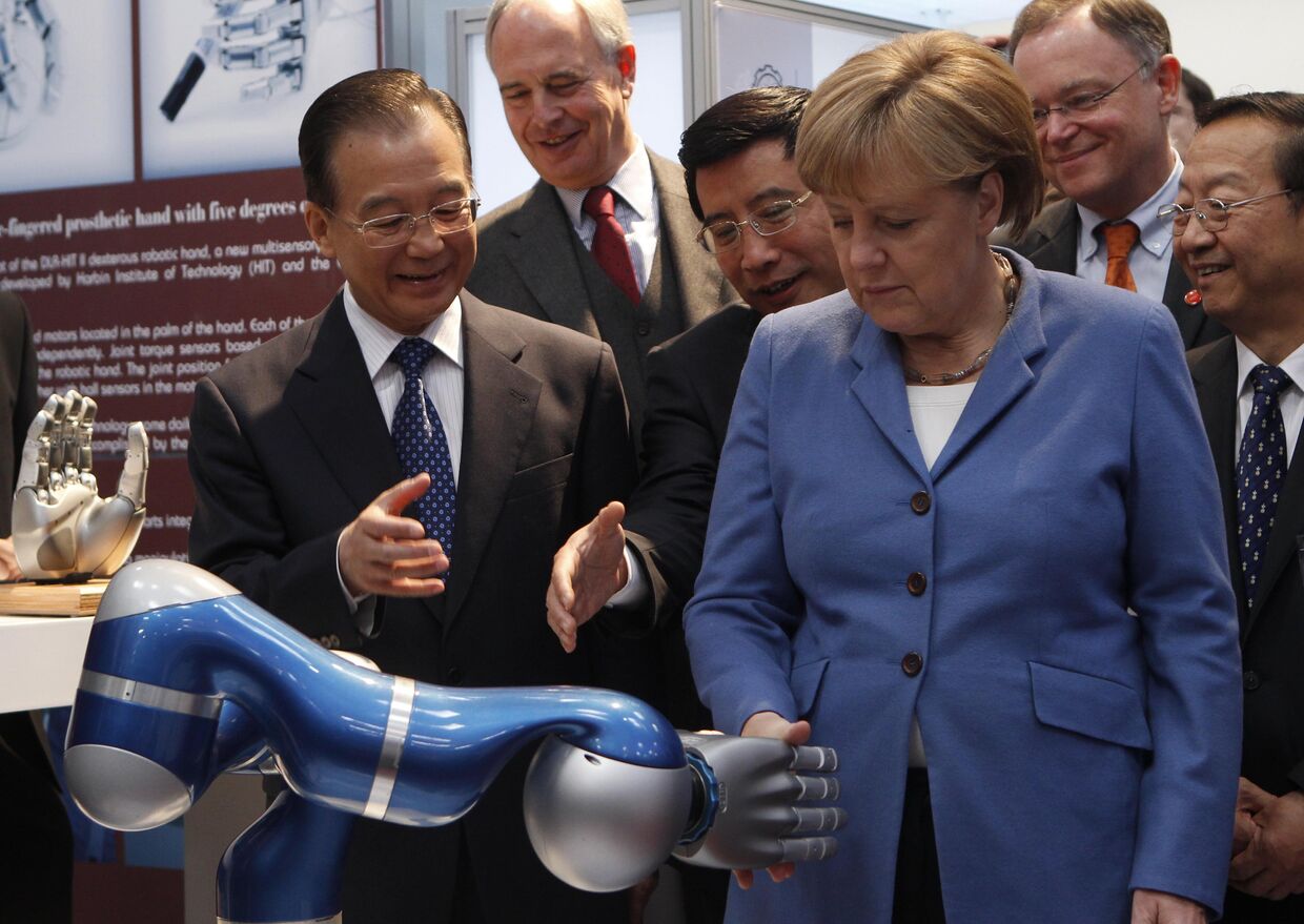 Ангела Меркель посетила промышленную ярмарку в Ганновере 