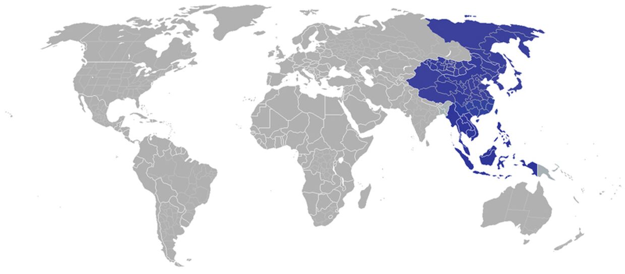 Дальний Восток на карте мира