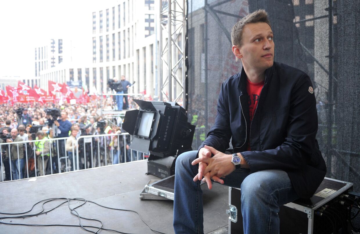 Блогер Алексей Навальный на акции Марш миллионов