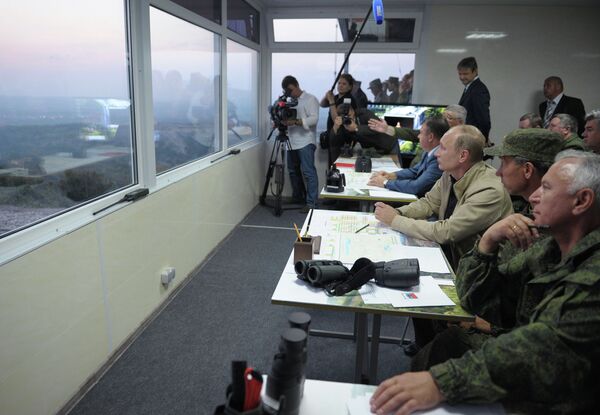 Посещение В.Путиным учений Кавказ-2012