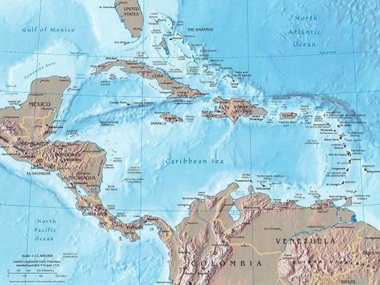 Карта Центральной Америки