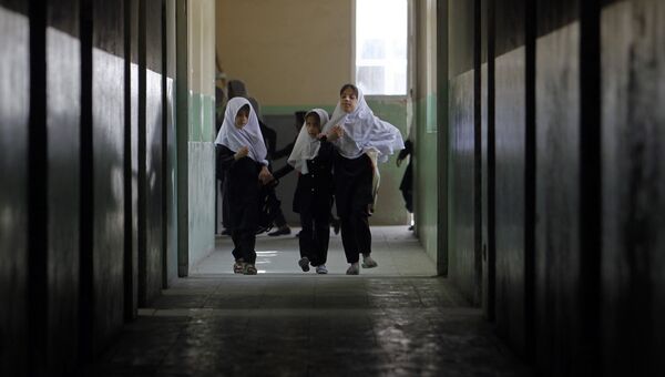 Слепые ученики в школе в Афганистане