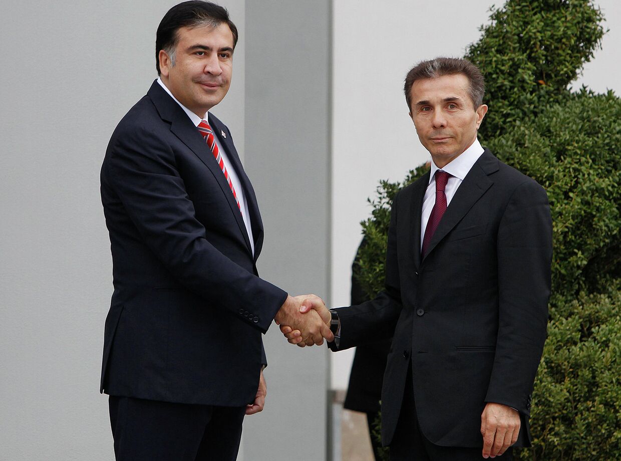 Президент Грузии Михаил Саакашвили и кандидат в премьер-министры Бидзина Иванишвили