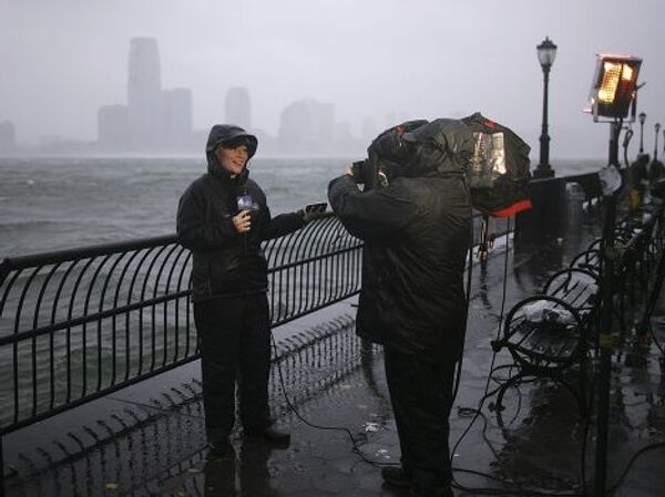 Съемка репортажа об урагане «Сэнди»