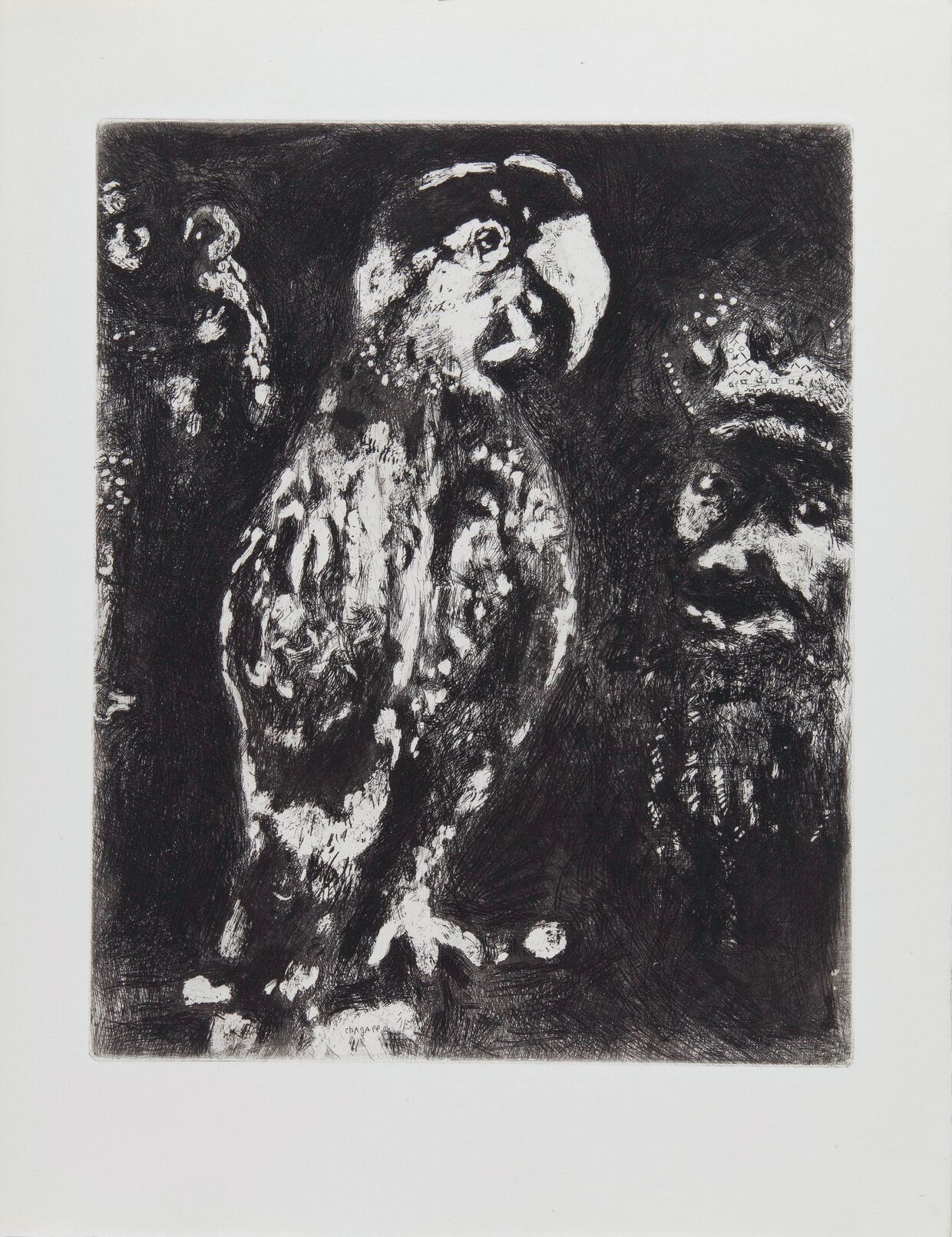 Марк Шагал. Два попугая и король с сыном