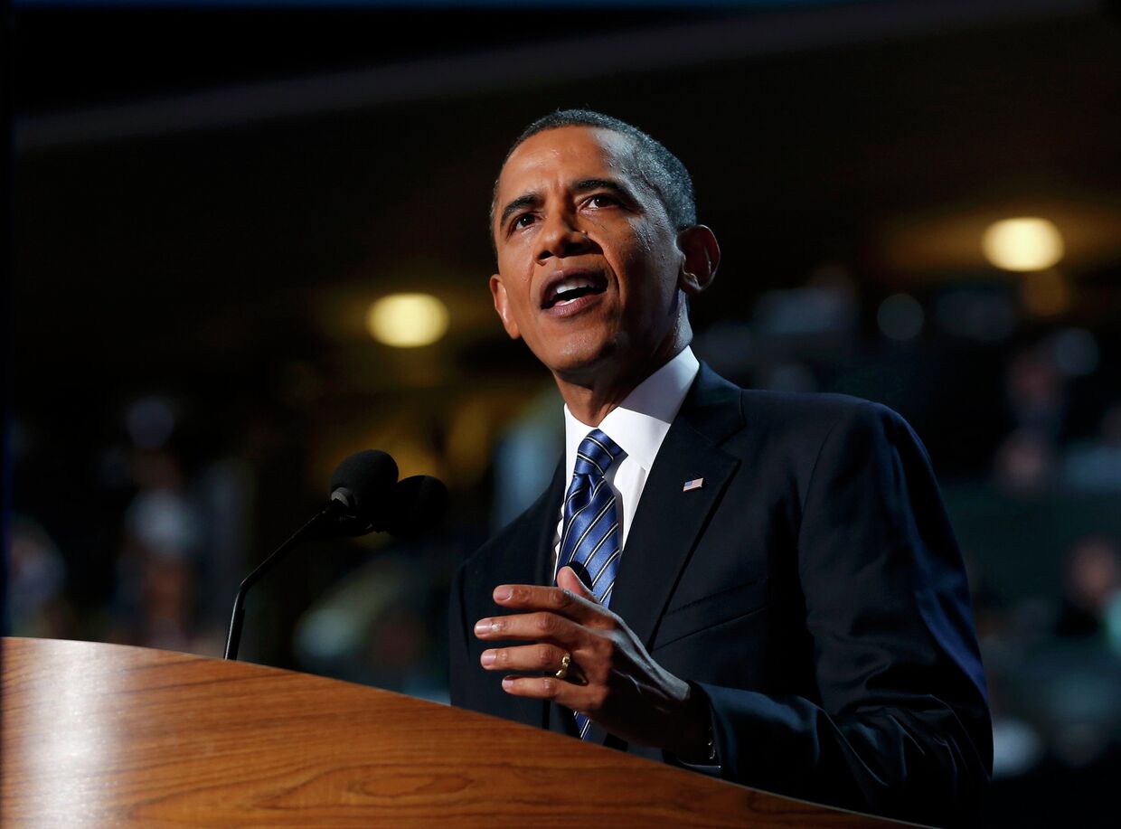 Барак Обама выступает на съезде Демократической партии США