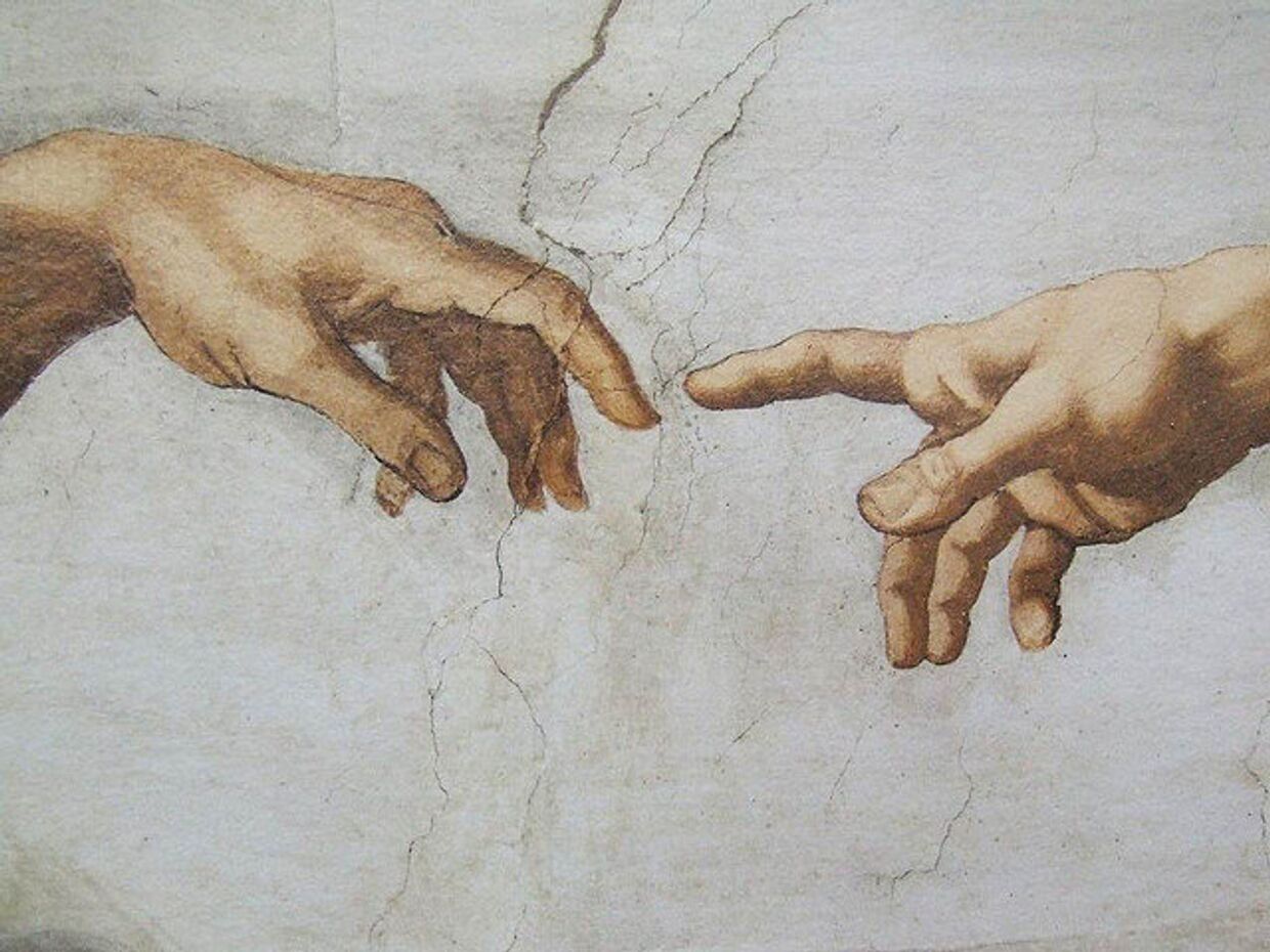 Фреска Микеланджело Сотворение Адама