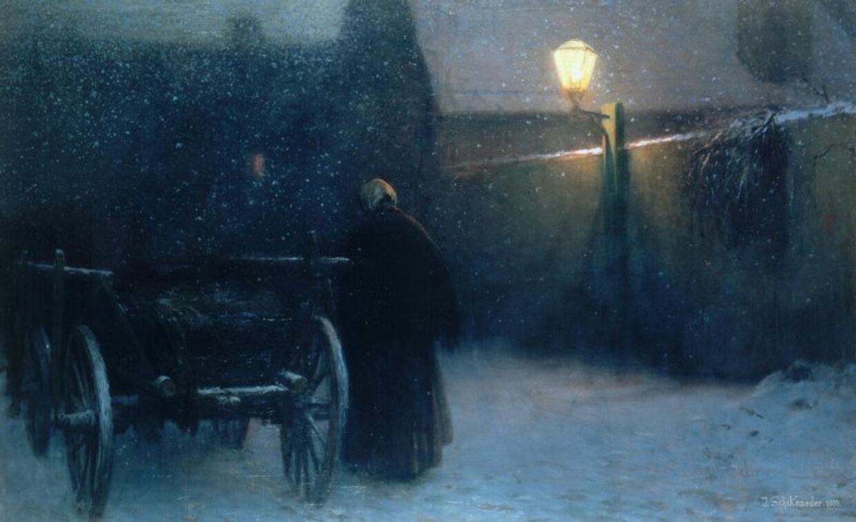Картина «Снег» художника Якуба Шиканедера, 1899 г.