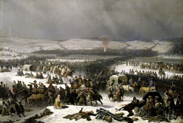 «Переправа войск Наполеона через Березину», Януарий Суходольский, 1866 г.